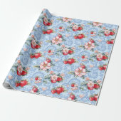 Cottagecore Erdbeer-Muster Geschenkpapier (Ungerollt)