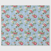 Cottagecore Erdbeer-Muster  Geschenkpapier (Flach)