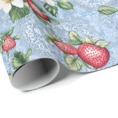 Cottagecore Erdbeer-Muster  Geschenkpapier (Rolleneckpunkt)