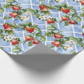 Cottagecore Erdbeer-Muster Geschenkpapier (Ecke)