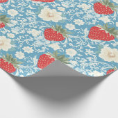 Cottagecore-Erdbeer-Muster Geschenkpapier (Ecke)