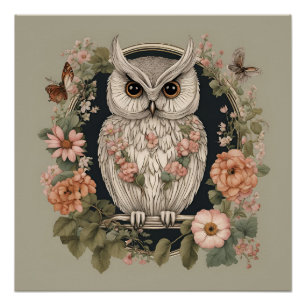 Cottagecore-Eule Poster