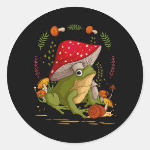 Cottagecore Fairycore Ästhetik Frosch Schnecke Pil Runder Aufkleber