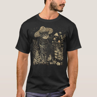 Cottagecore Fairycore Vintage Ästhetik Süße Katze  T-Shirt