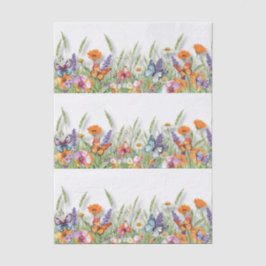 Cottagecore Floral & Butterfly Elements Decoupage Seidenpapier