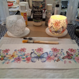 Cottagecore Floral & Butterfly Elements Decoupage Seidenpapier