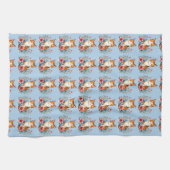 Cottagecore Floral Cat Geschirrtuch (Horizontal)