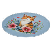 Cottagecore Floral Cat Schneidebrett (Ecke)