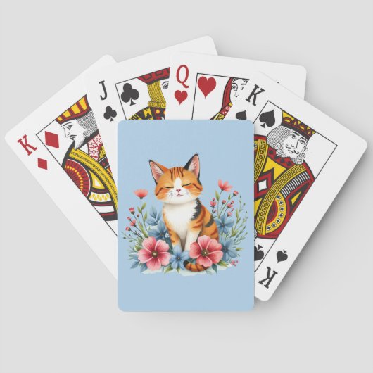 Cottagecore Floral Cat Spielkarten (Rückseite)