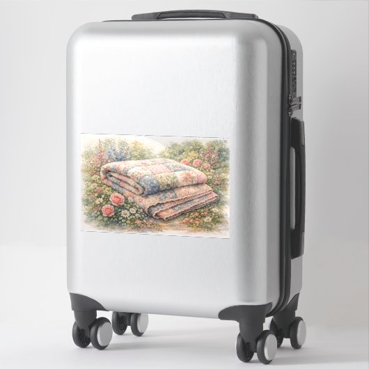 Cottagecore Floral Patchwork Quilt Watercolor Aufkleber (Koffer)