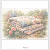 Cottagecore Floral Patchwork Quilt Watercolor Aufkleber (Blatt)
