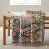 Cottagecore Floral Patchwork Quilt Watercolor Decke