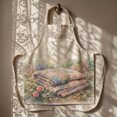Cottagecore Floral Patchwork Quilt Watercolor Schürze