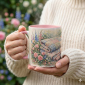 Cottagecore Floral Patchwork Quilt Watercolor Tasse