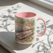 Cottagecore Floral Patchwork Quilt Watercolor Tasse