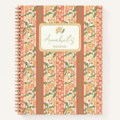 Cottagecore Floral Striped Personalized Notizblock (Vorderseite)