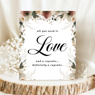 CottageCore Floral Wedding Alles was Sie brauchen Sockelschild