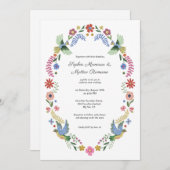 CottageCore Floral Wedding Einladung (Vorne/Hinten)