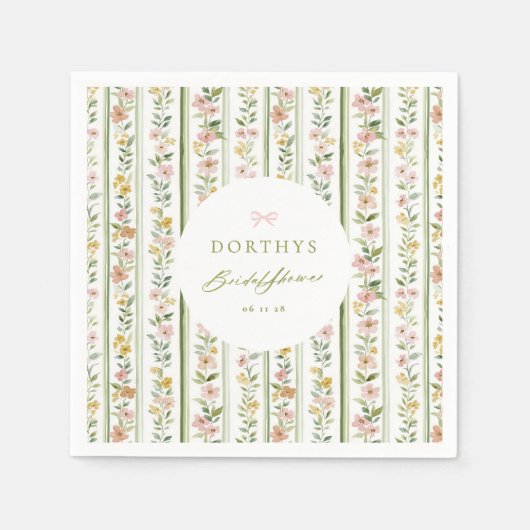 Cottagecore Florale Hochzeitsdusche Serviette (Vorderseite)