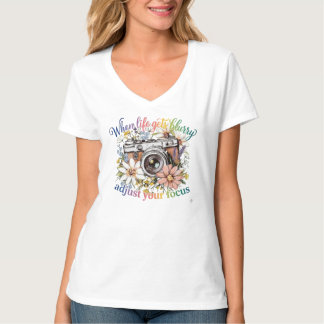 Cottagecore Florale Kamera Inspirierend T-Shirt
