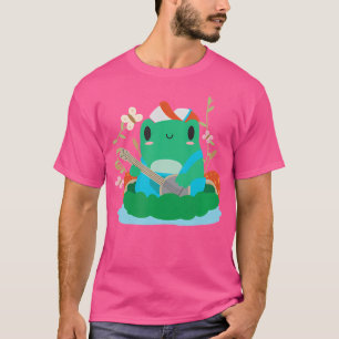 Cottagecore Frog Banjo Mushroom Hat Kawaii spielen T-Shirt