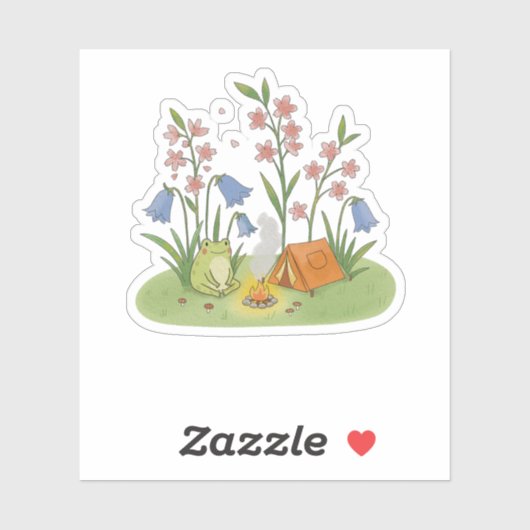 Cottagecore Frog Camping Aufkleber (Blatt)