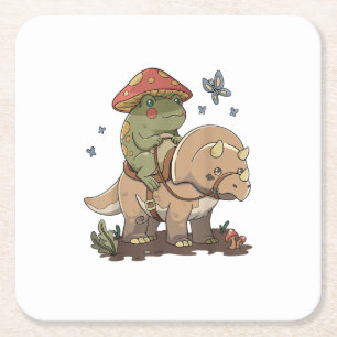 Cottagecore-Frosch-Ästhetik-Pilz-Cute-Goblinco Rechteckiger Pappuntersetzer