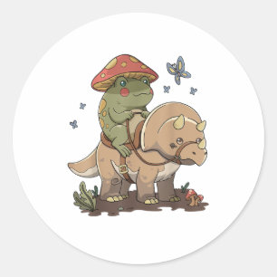 Cottagecore-Frosch-Ästhetik-Pilz-Cute-Goblinco Runder Aufkleber