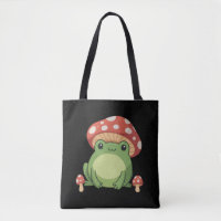 Cottagecore-Frosch-Ästhetik Süßer Frosch mit Pilz