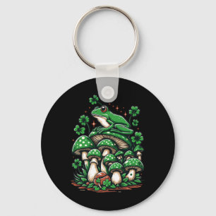 Cottagecore-Frosch-Ästhetik unter Pilz St. Patrick Schlüsselanhänger