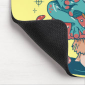Cottagecore-Frosch auf Pilzhaus Mousepad (Ecke)