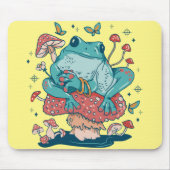 Cottagecore-Frosch auf Pilzhaus Mousepad (Vorne)