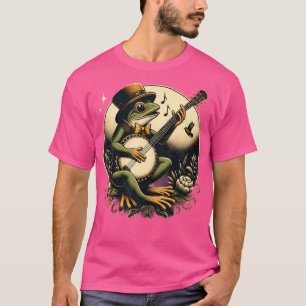 Cottagecore-Frosch-Banjo-Ästhetik-Zeichnung Landha T-Shirt