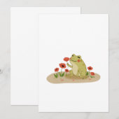 Cottagecore-Frosch mit Mohnblumen Einladung (Vorne/Hinten)