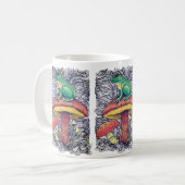 Cottagecore-Frosch mit Pilzdesign Kaffeetasse (Vorderseite Links)