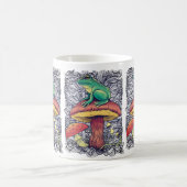 Cottagecore-Frosch mit Pilzdesign Kaffeetasse (Mittel)