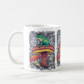 Cottagecore-Frosch mit Pilzdesign Kaffeetasse (Links)