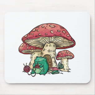 Cottagecore-Frosch mit Pilzhaus Mousepad