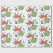 Cottagecore-Frosch-Pilz Geschenkpapier (Flach)
