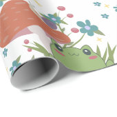 Cottagecore-Frosch-Pilz Geschenkpapier (Rolleneckpunkt)