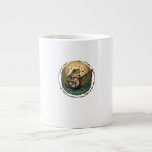 Cottagecore-Frosch spielt Banjo Goblincore-Ästheti Jumbo-Tasse