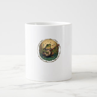 Cottagecore-Frosch spielt Banjo Goblincore-Ästheti Jumbo-Tasse