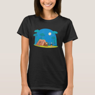 Cottagecore-Frosch spielt Gitarre Camping Lagerfeu T-Shirt