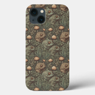 Cottagecore-Frosch- und Pilz-iPhone/iPad-Hülle iPhone 13 Hülle