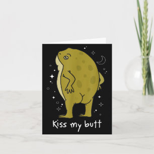 Cottagecore-Froschkunst-Küss-meinen-Hintern-Lustig Karte