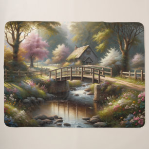Cottagecore-Frühlingsbrücke Cottage-Szene Sherpadecke