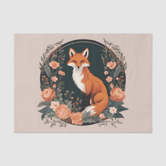 Cottagecore-Fuchs-Dekupage Seidenpapier (Vorderseite)