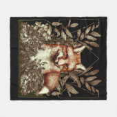 Cottagecore Fuchs Vintage Fleecedecke (Vorderseite (Horizontal))