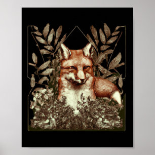 Cottagecore Fuchs Vintage Poster
