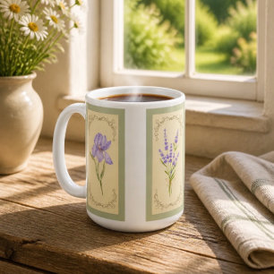 Cottagecore Gelbe Aquarell-Blumen Kaffeetasse